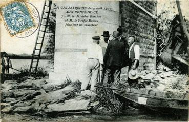 Iconographie - Catastrophe des Ponts de Cé - Travaux de rélèvement des débris du train