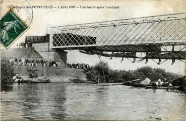 Iconographie - Catastrophe des Ponts de Cé - Une heure après l'accident