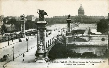 Iconographie - Vue panoramique du pont Alexandre III et l'hôtel des Invalides