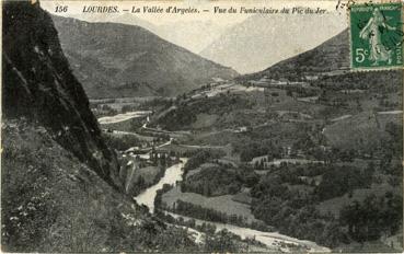 Iconographie - La vallée d'Argelès - Vue du funiculaire du Pic du Jer