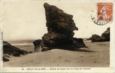 Iconographie - Rocher le Clown sur la plage de Donnant