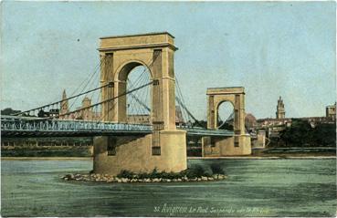 Iconographie - Le pont suspendu sur le Rhône