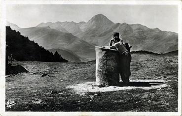 Iconographie - Col d'Aspin - La table d'orientaion et le Pic du Midi