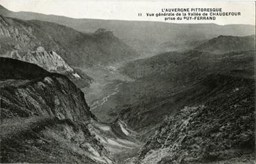 Iconographie - Vue générale de la vallée de Chaudefour prise de Puy-Ferrand