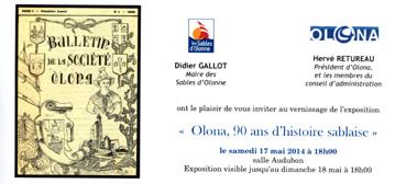 Iconographie - Carton d'invitation des 90 ans d'Olona