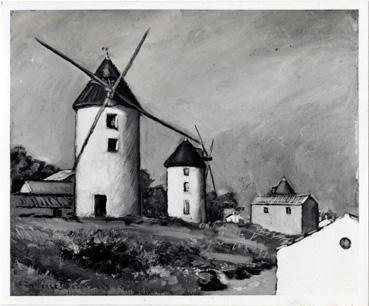 Iconographie - Les moulins de la Guérinière, selon Pierre Bertrand