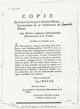 Iconographie - Lettre écrite par le Général Meyer