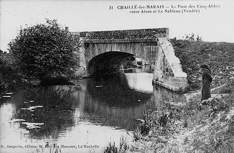 Iconographie - Le pont des Cinq-Abbés, entre Le Sableau et Aisne