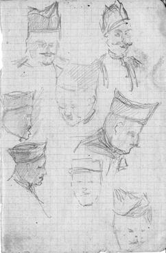 Iconographie - Portraits de soldats crayonnés par le soldat Henri Suzin