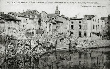 Iconographie - Bombardement de Verdun - Ruines du canal
