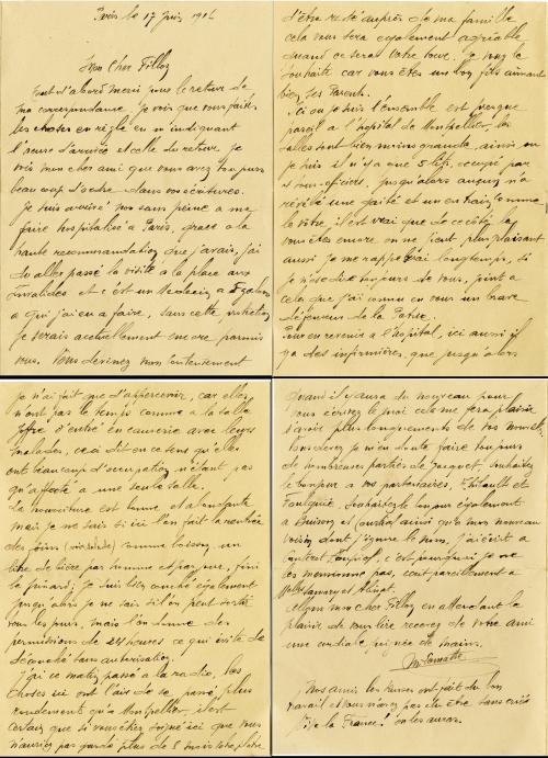 Manuscrit - Courrier de M. Lomatte à Gabriel Fillon