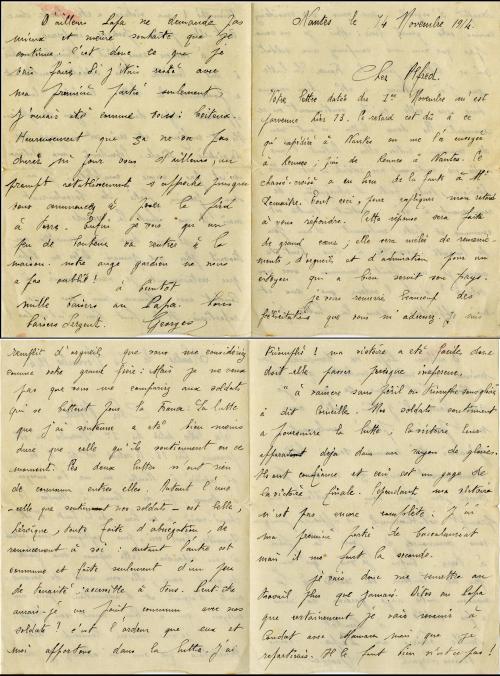 Manuscrit - Lettre de Georges à Alfred Lallias