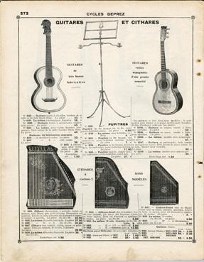 Iconographie - Catalogue Cycle Deprez - La planche guitares et cithares