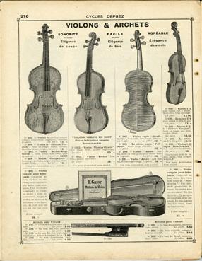 Iconographie - Catalogue Cycle Deprez - La planche violons