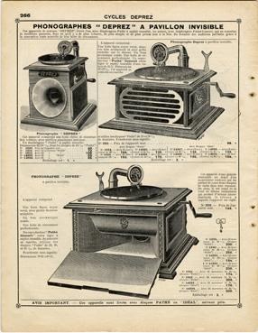 Iconographie - Catalogue Cycle Deprez - La planche phonographes