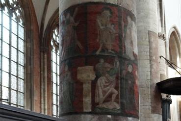 Iconographie - Leyde - L'église Saint-Pierre, fresque sur un pilier