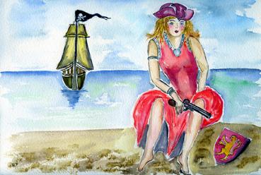 Iconographie - Jeanne de Belleville, aquarelle d'Elisabeth François