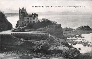Iconographie - La villa Belza et la chaîne des Pyrénées