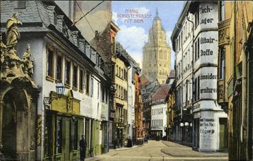 Iconographie - Mainz - Schustergasse mit Dom