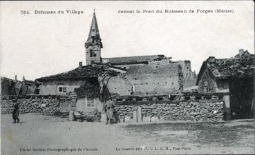 Iconographie - Défenses du village devant le pont du Ruisseau de Forges