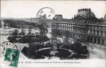 Iconographie - Vue panoramique des Tuileries et des Champs-Elysées