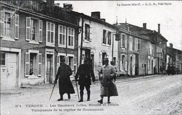 Iconographie - Les généraux Joffre, Nivelle et Pétain - Vainqueurs de la reprise de Douaumont