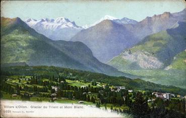 Iconographie - Villars-sur-Olion - Glacier duTriant et Mont Blanc