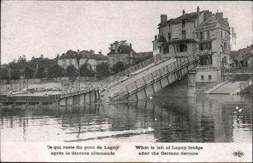 Iconographie - Ce qui reste du pont de Lagny après la déroute allemande