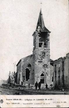 Iconographie - Guerre 1914-15 - L'église de Lisney