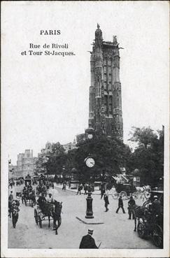 Iconographie - Rue de Rivoli et tour Saint-Jacques