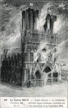 Iconographie - La cathédrale véritable joyaux incendiée par les Allemands