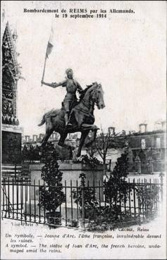 Iconographie - Un symbole - Jeanne d'Arc, l'âme française, invulnérable devant les ruines