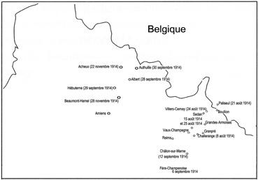 Iconographie - Parcours de Ferdinand Jauffrit durant la campagne 1914