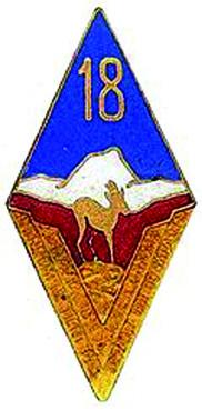 Iconographie - L'insigne du 18e régiment d'infanterie de Louis Thouzeau