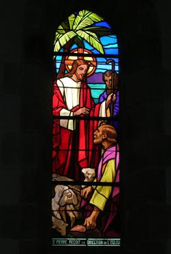 Iconographie - Le vitrail - Saint Pierre reçoit la direction de l'Eglise