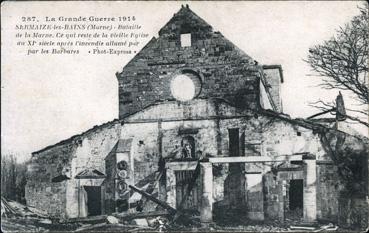 Iconographie - Bataille de la Marne - Ce qu'il reste de la vieille église