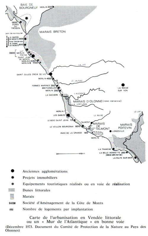 Iconographie - Carte d'urbanisation en Vendée littoral