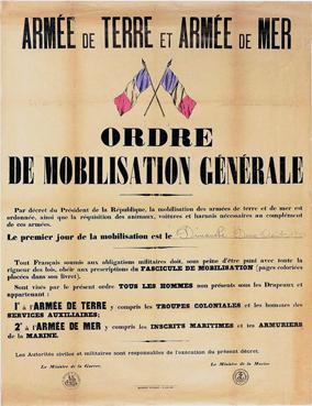 Iconographie - Ordre de mobilisation générale