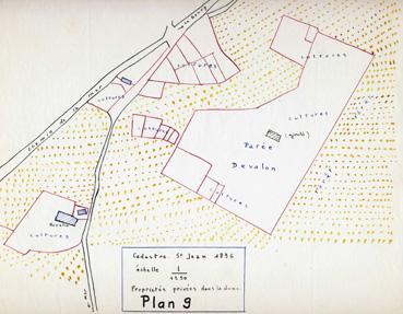 Iconographie - Cadastre de 1836, d'après Serge Teillet