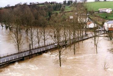 Iconographie - Crue de la Sèvre - L'eau au niveau du pont