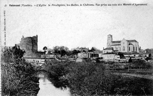 Iconographie - L'Eglise, le Presbytère, les Halles, le Château.