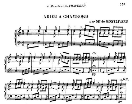 Partition - Adieu à Chambord