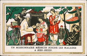 Iconographie - Un missionnaire médecin soigne les malades à Sien-Shien