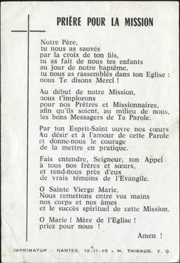 Iconographie - Prière pour la mission