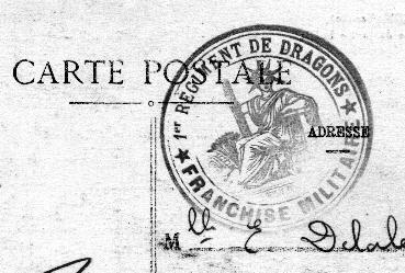 Iconographie - Cachet postal du 1er Régiment de Dragons