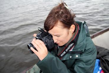 Iconographie - Observation sur le lac de Grand-Lieu avec Alphonse Joyeux, Fanny Pacreau