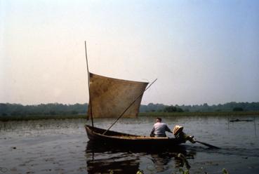 Iconographie - A la voile sur le lac de Grand-Lieu avec André Garreau, dit Layoutte