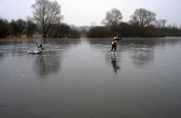 Iconographie - Lac de Grand-Lieu gelé en janvier à Pierre-Aigüe