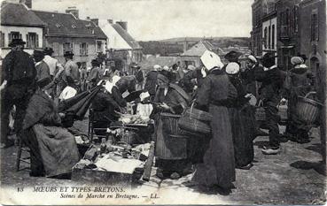 Iconographie - Scène de marché en Bretagne