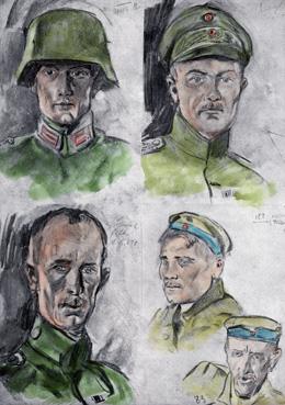 Iconographie - Cinq prisonniers allemands